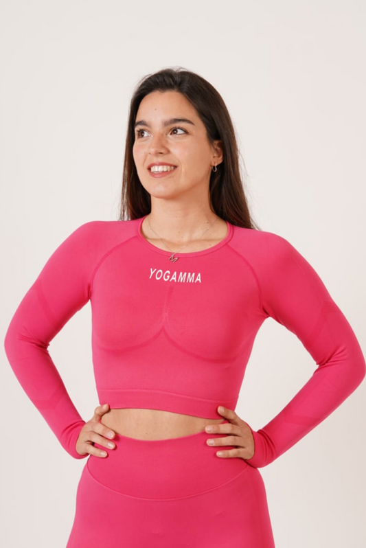 TOP MANICHE LUNGHE YOGAMMA™ - FUCSIA 🧘‍♀️